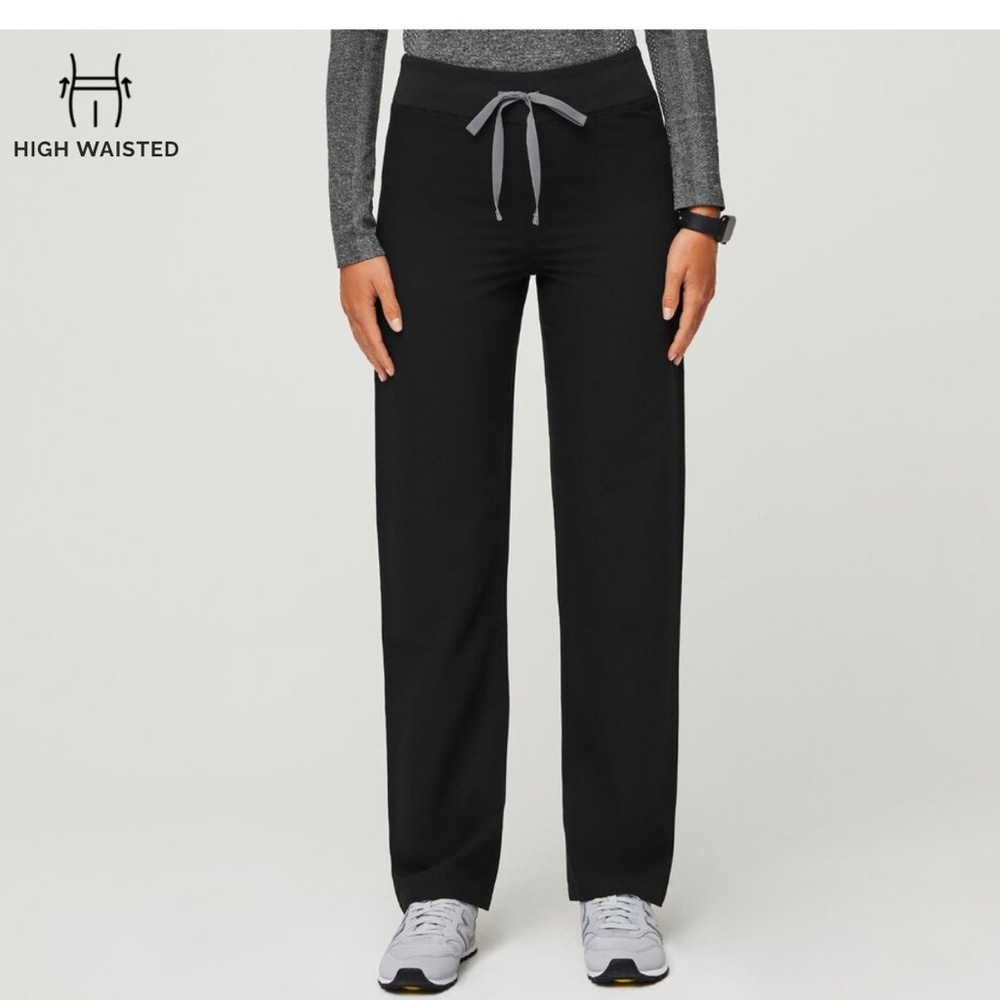 FIGS Black Livingston™ High Waisted - Tall Basic Scrub Pants- Size Medium Tall